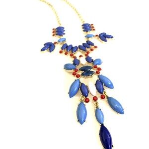 Lee by Lee Angel Women's Blue Cabochon Statement Necklace NWT 110.00